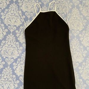 Zara black mini dress with white straps.